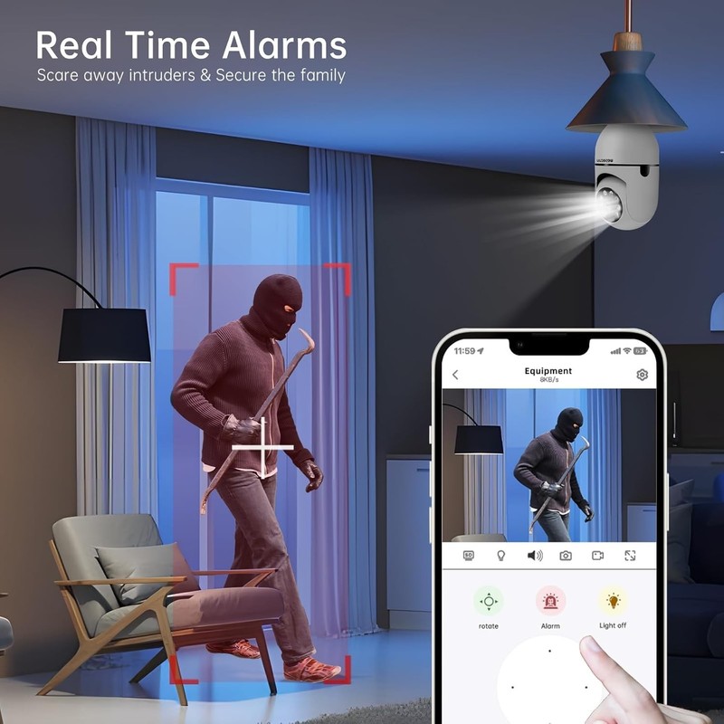 Light Bulb Security Camera -5G& 2.4GHz WiFi 2K Security Cameras Wireless Outdoor gallery