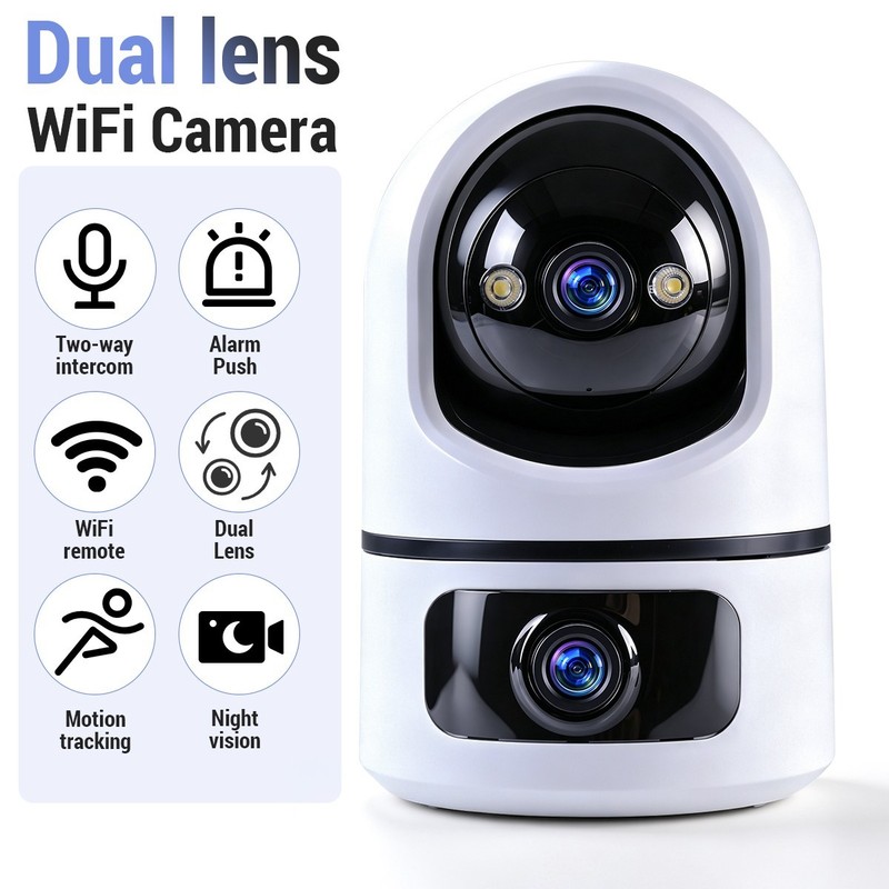 2K WiFi Indoor Home Security Camera Dual Lens PTZ Night Vision Baby Pet Monitor gallery