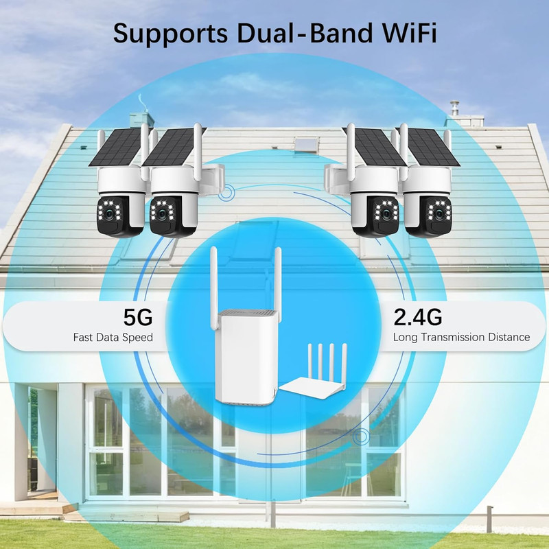 Solar Security Cameras Wireless Outdoor,4 Cam-Kit,Solar-Powered,No Subscription, gallery