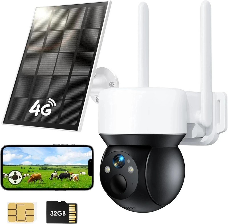 4G Camaras De Seguridad Sin WIFI Para Casa Exterior Inalambricas Con Panel Solar