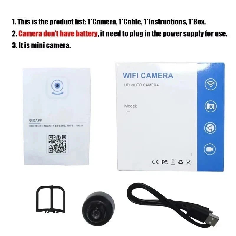Mini Camara Oculta Espia De Seguridad WiFi 1080P Inalambrica Con Audio y Video gallery