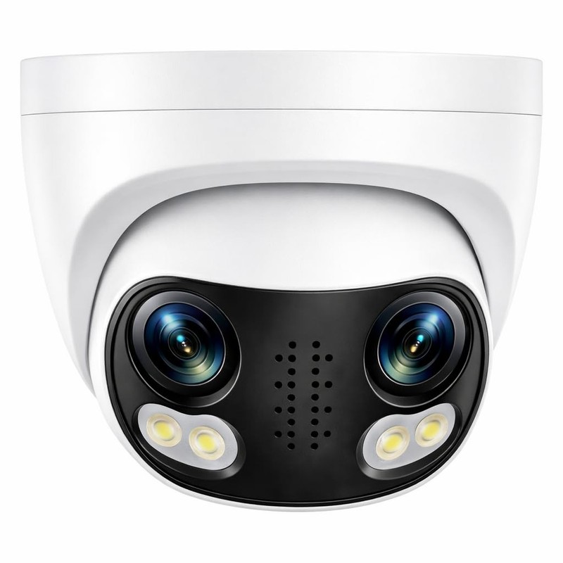 Panoramic 8MP 4K Dual Lens PoE IP Security Outdoor Camera 180 Degree Wide Ang…