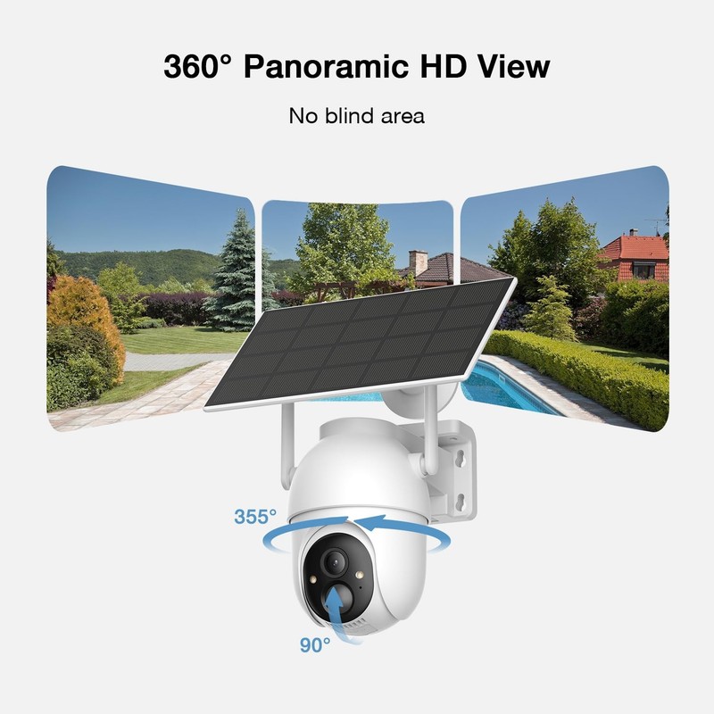 Solar Security Cameras Wireless Outdoor, 64GB Local Storage Included, 2K/4MP ... gallery