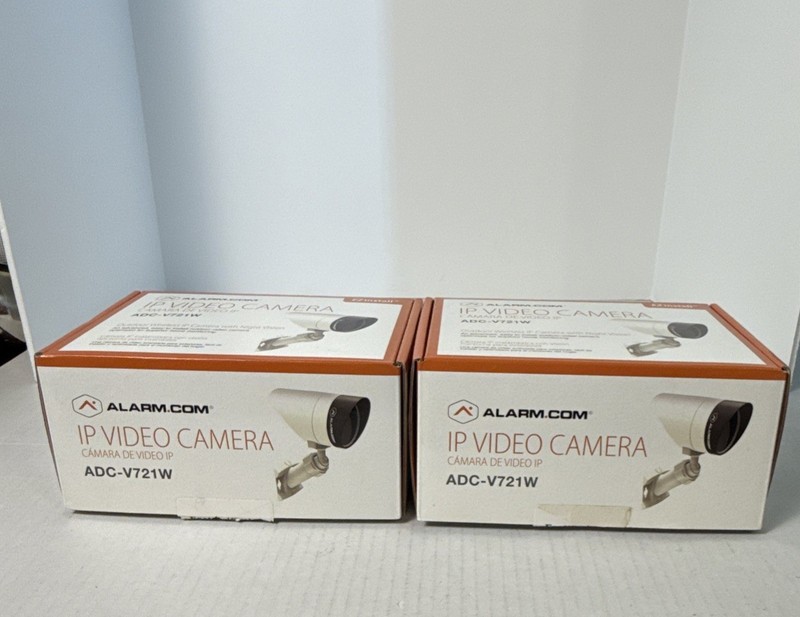 Alarm.com IP Video Camera Bundle – Model: ADC-V721W – LOT OF 2 Untested Read