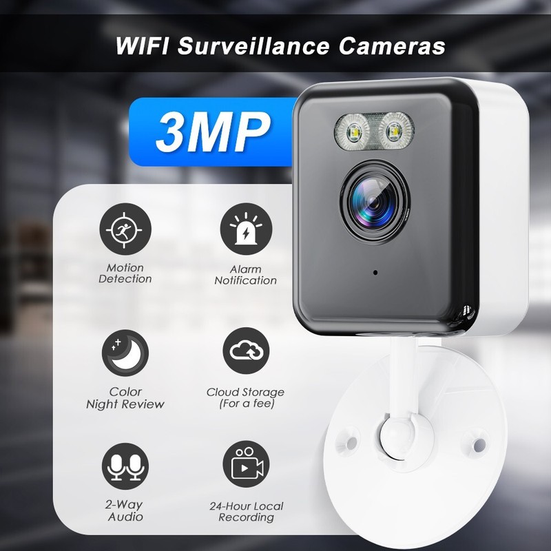 8PCS 3MP Indoor WiFi Security Camera Smart Home Color Night Vision 2way Audio gallery