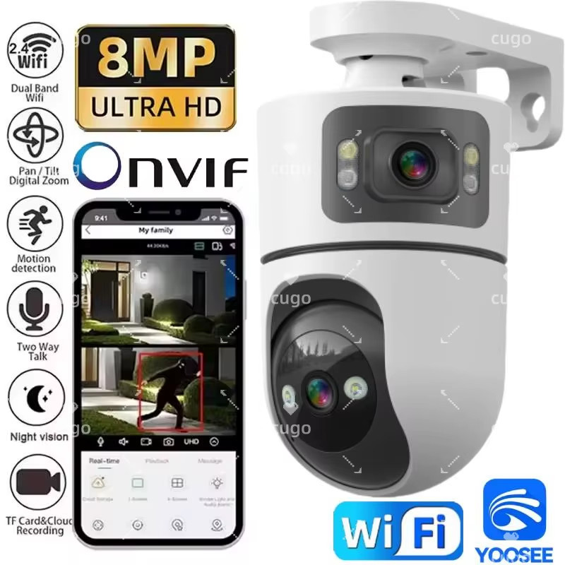 8MP Wifi IP Camera Dual Lens with Adjustable Bracket Security Wireless Surveilla gallery