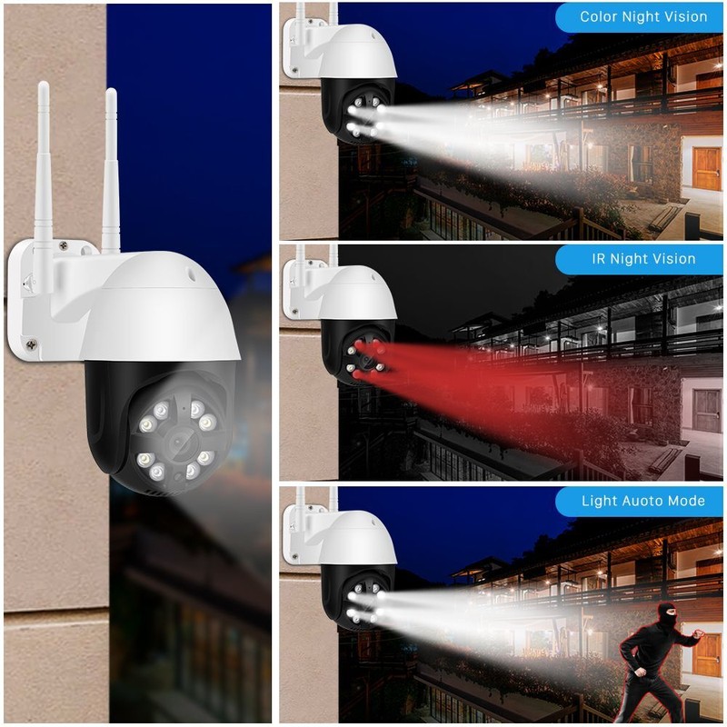 1080P PTZ IP Camera 2MP Color Night Vision Auto Tracking Wireless CCTV SmartCam gallery