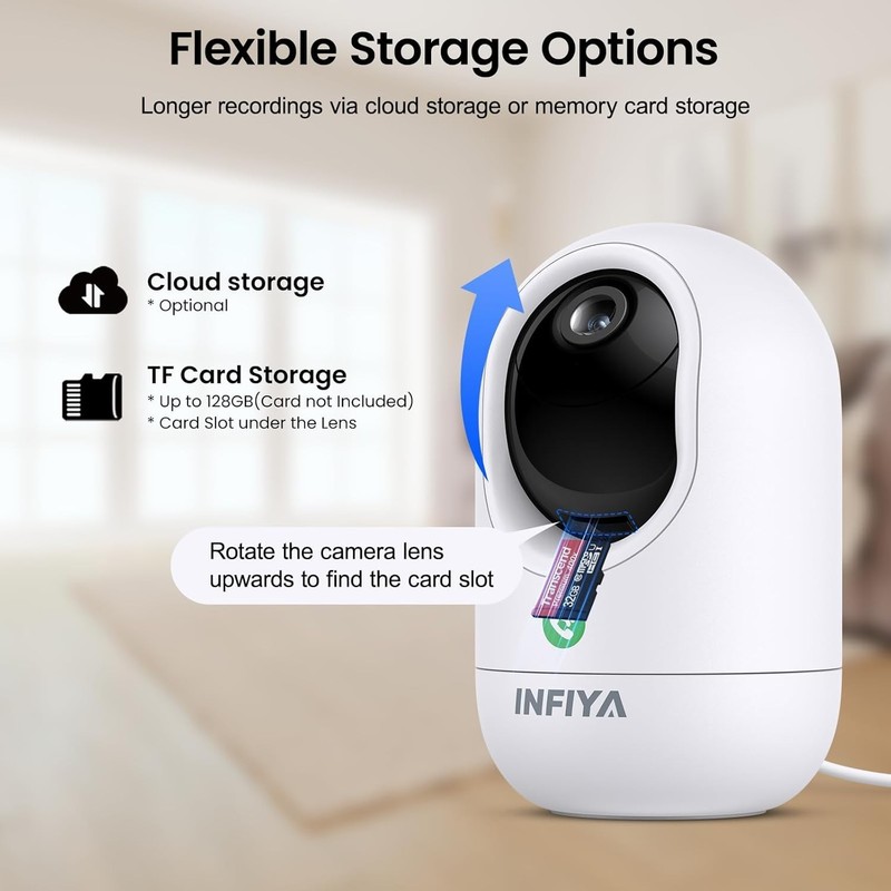 INFIYA 2K Indoor Camera House Security Camera WiFi 360°Pan/Tilt 24/7 Recording gallery
