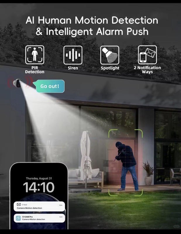2K Solar Wireless Security Camera Outdoor 5600mAh Battery Powered SD/Cloud Stora gallery