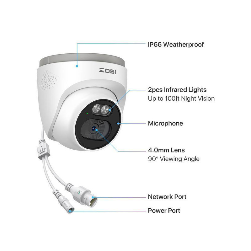 4MP 2.5K Add-On Outdoor IP Security Camera, IP66 Waterproof, Only Work with Same gallery