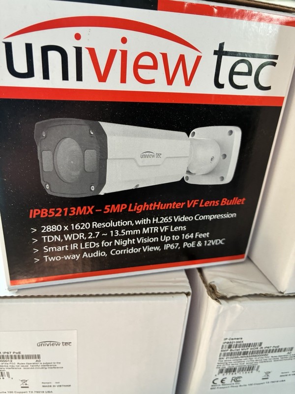 uniview tec 5MP IPB5213MX LightHunter VF Camera. $700 For All 4. A Great Price!