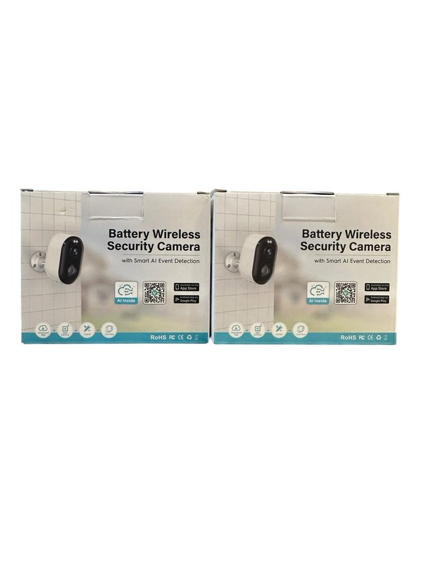 Set of 2 HD Wireless 2Way Audio Security Camera Indoor/Outdoor Smart Battery Cam gallery