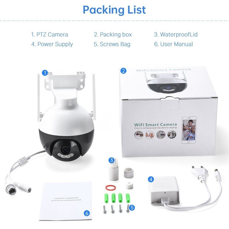 4K WiFi PTZ Camera Surveillance Outdoor IR Night Vision CCTV Home Security Cam gallery