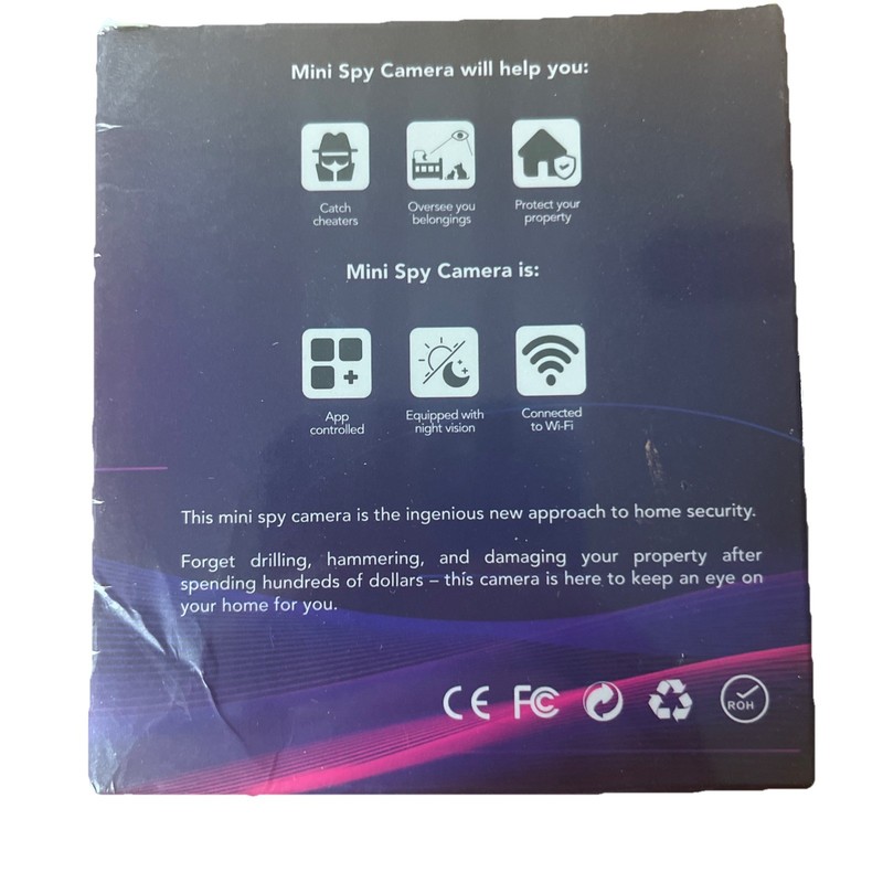Mini Camera App Controlled, WiFi, Night Vision, HD Image, New and Sealed gallery