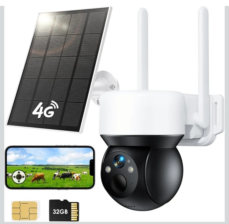 YOTON 4G LTE Cellular Solar Security Camera Wireless Outdoor,32GB SD, 2K Nte Vsn