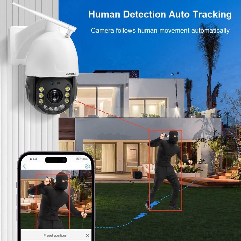 8MP 4K 30X Optical Zoom Security PTZ Wireless IP Camera, 2.4GHz 5GHz Dual WiF... gallery