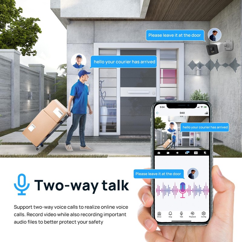 4MP Dual Lens PoE IP Security Camera Outdoor with 180° Panoramic Wide Angle,S... gallery