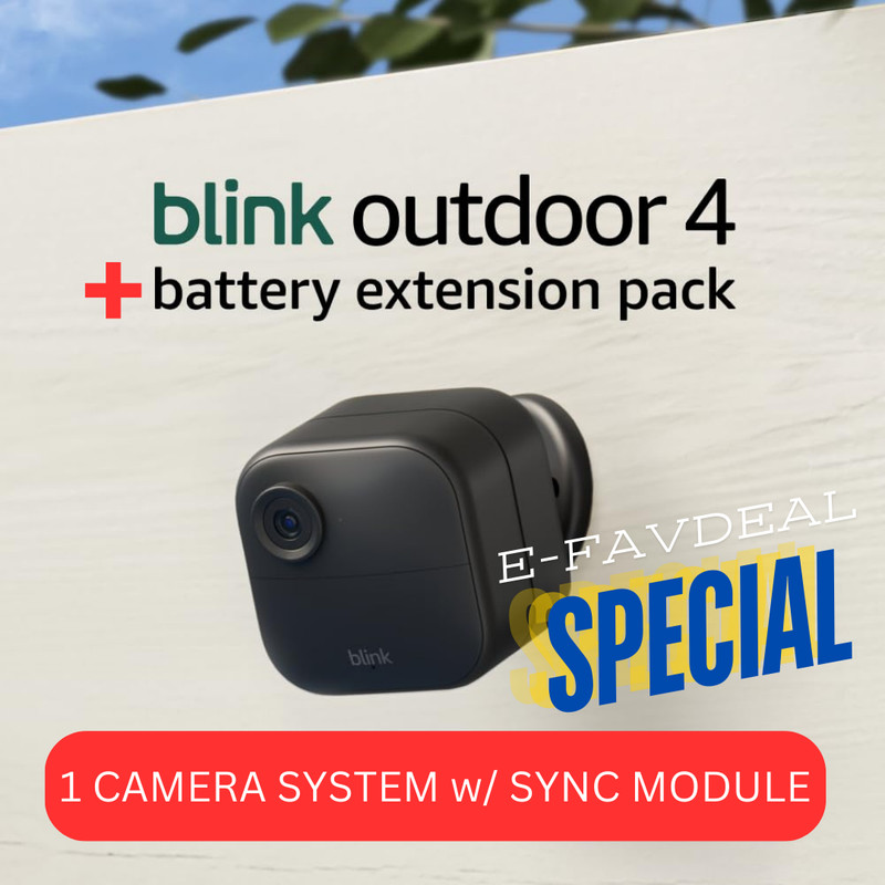 Blink Outdoor 4th Gen with Battery Extension Pack — Four-year battery wire-free