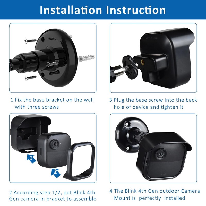 Blink Outdoor 4th Gen Camera Mounting Brackets 5-Pack Weatherproof 360° Adj gallery