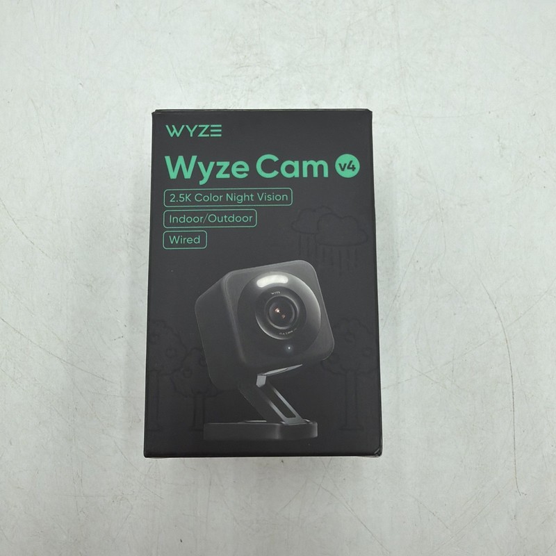 Wyze Cam V4 2.5K Color Night Vision Indoor/Outdoor Black Google Alexa
