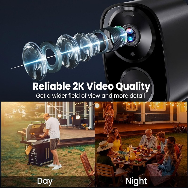 Advanced 2K UHD Wireless Security Camera - Dual-Band WiFi & 6- Battery Life gallery