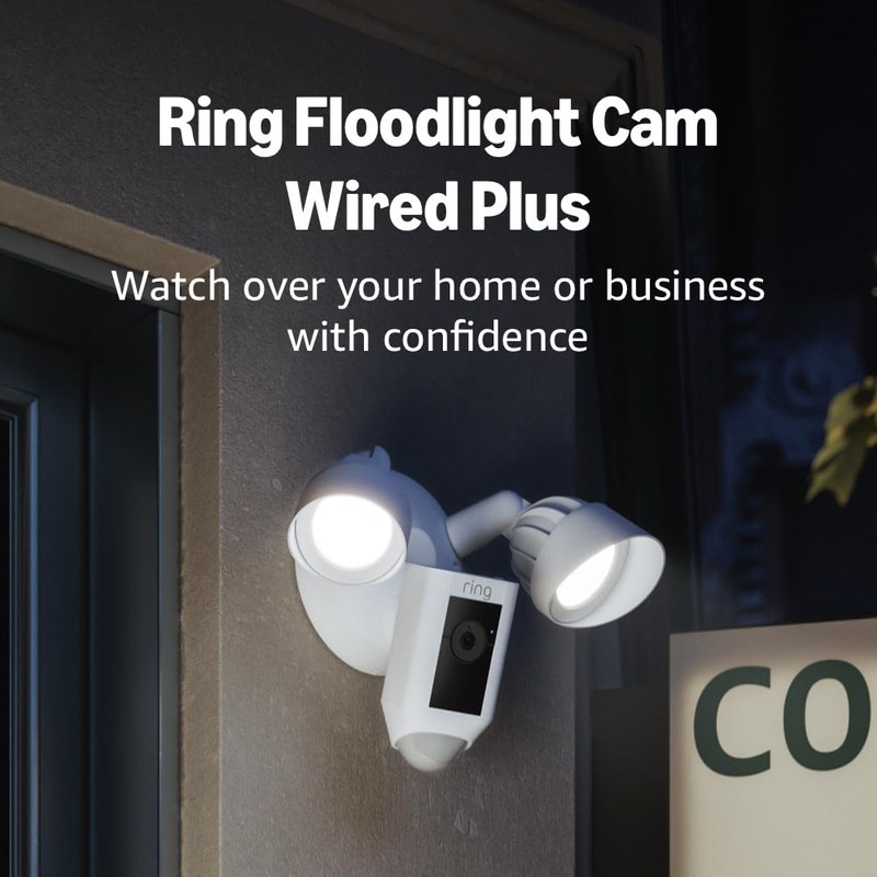 Floodlight Cam Wired plus — Outdoor Home or Business Security with Motion-Activa gallery