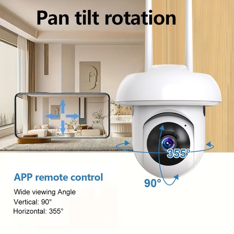 2pcs Wireless1080P HD Cameras, Support 2.4Ghz Wifi, 360° Panoramic HD Indoor gallery