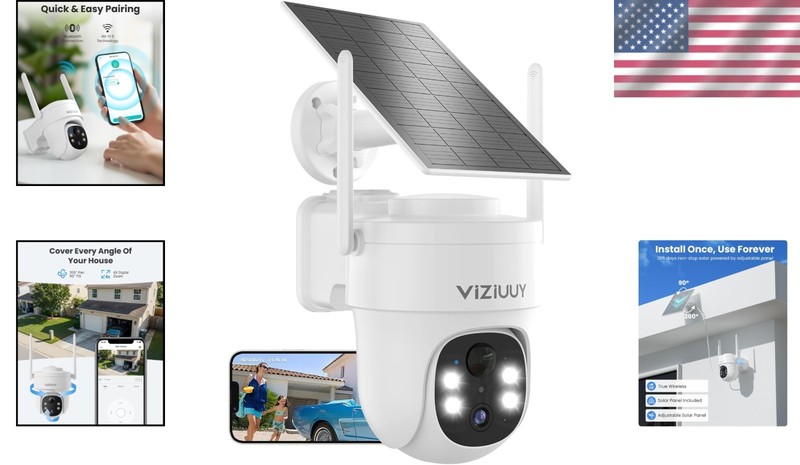 3MP Solar Security Cameras Wireless Outdoor, WiFi gallery