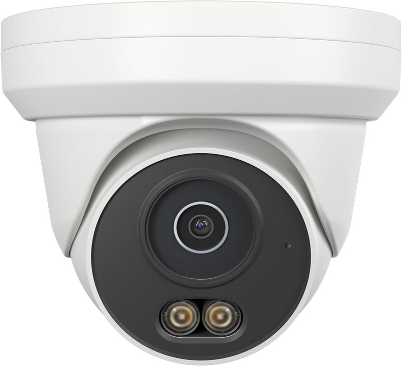 4MP Poe Camera, Turret Security Poe IP Camera Outdoor Indoor Wired, Smart Dual L