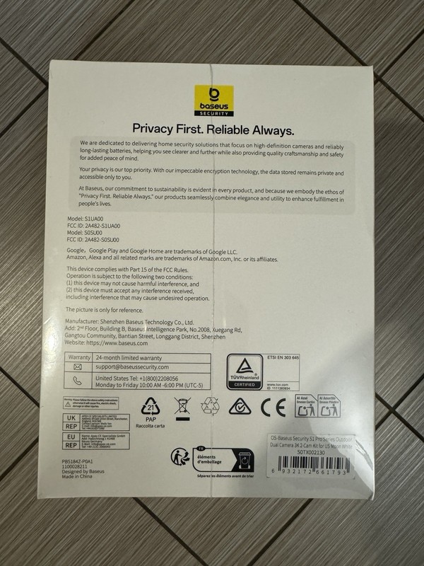 New/Sealed Baseus Security S1 Pro Outdoor Dual Camera 3K 2-Cam Kit gallery