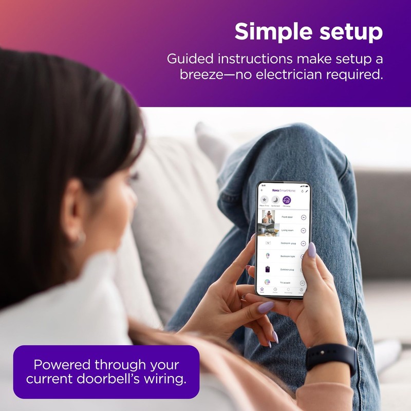 Roku Smart Home Wired Video Doorbell & Chime - 1080p HD Night Vision Ultrawide gallery