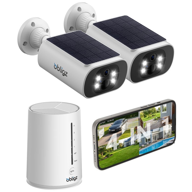 obligz Solar Security Cameras Wireless Outdoor, 4MP Cameras for Home Security…