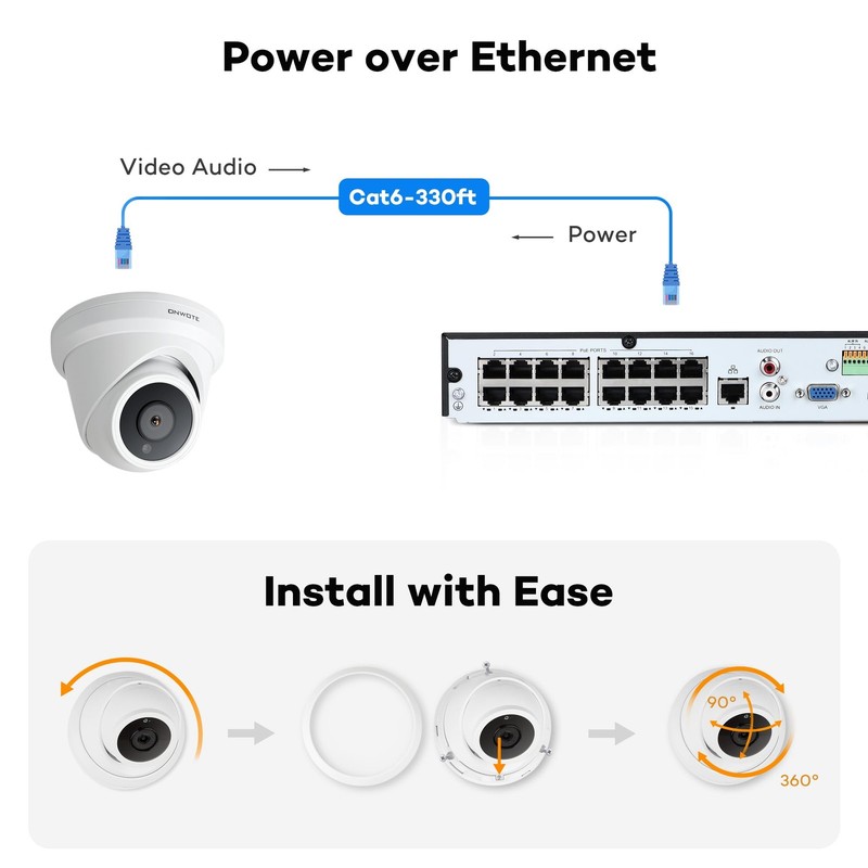 4K 8MP PoE IP Security Camera, AI Human Vehicle Detection, 3840x2160 8 Megapi... gallery
