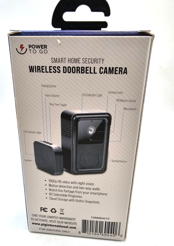 NEW POWER TO GO-SMART HOME SECURITY WIRELESS DOORBELL CAMERA / IN BOX gallery