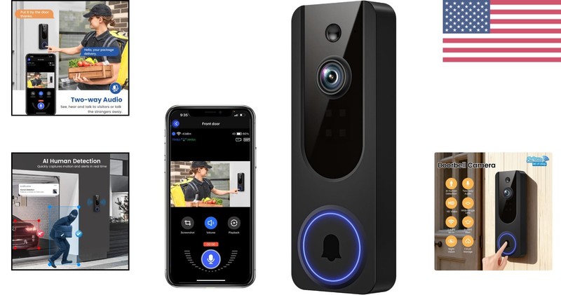 Battery-Powered WiFi Doorbell with 2-Way Audio & Advanced Motion Detection gallery