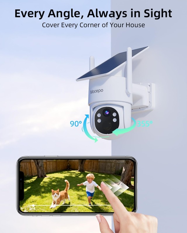 Solar Outdoor Wireless 5G&2.4G, 4MP 360° PTZ Wireless Cameras for Home , Outd... gallery