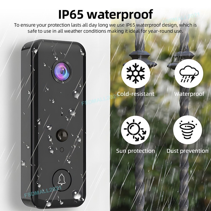 Smart Wireless WiFi Doorbell Intercom Video Camera Door Ring With Chime Security gallery