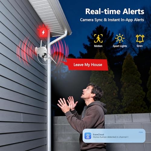 4MP Solar Security Camera Wireless Outdoor, 355° Pan Tilt Motion 1-Cam Solar gallery