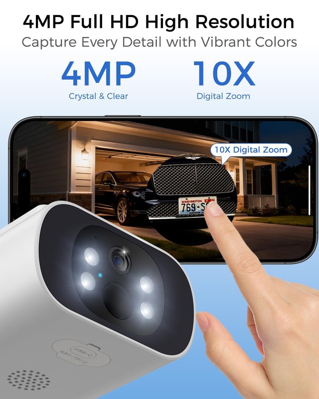 obligz Solar Security Cameras Wireless Outdoor, 4MP Cameras for Home Security... gallery