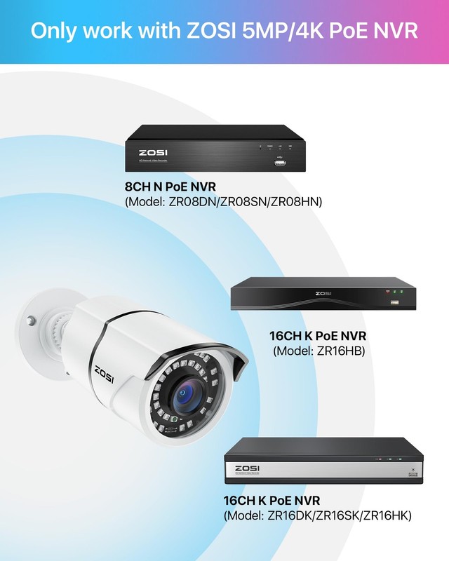 ZG2615E 5MP PoE IP Bullet with Night Vision for Outdoor Indoor Power Over Eth... gallery