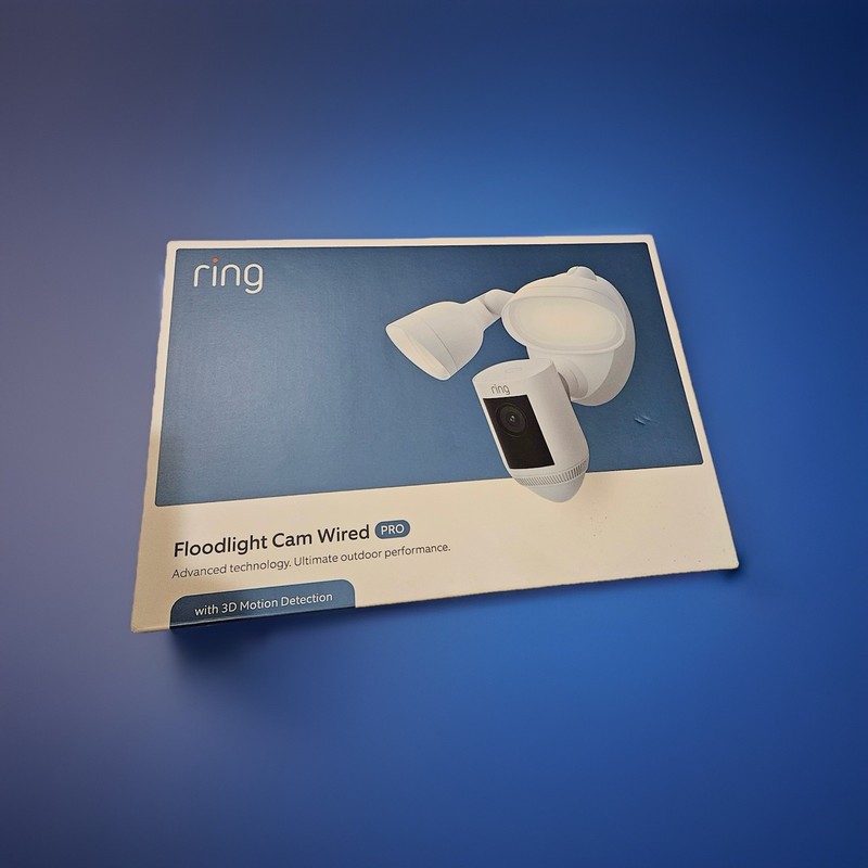 Ring Floodlight Cam Wired Pro Outdoor Security 1080p HDR, 3D Motion, Wi-Fi