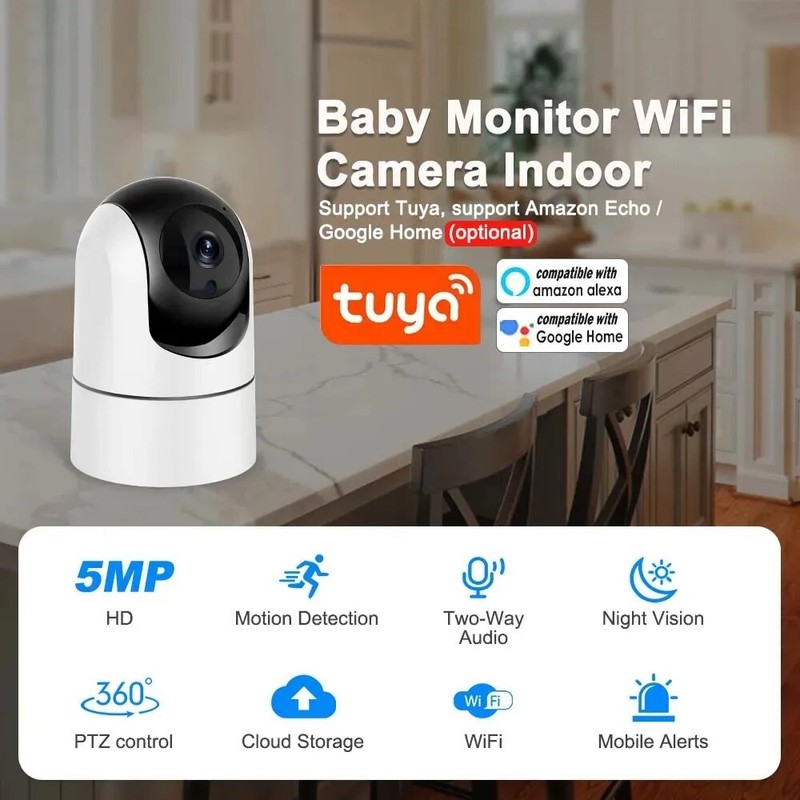 6MP Smart 5G WiFi Security Camera Auto Tracking Night Vision 6x Zoom Tuya IP Cam gallery