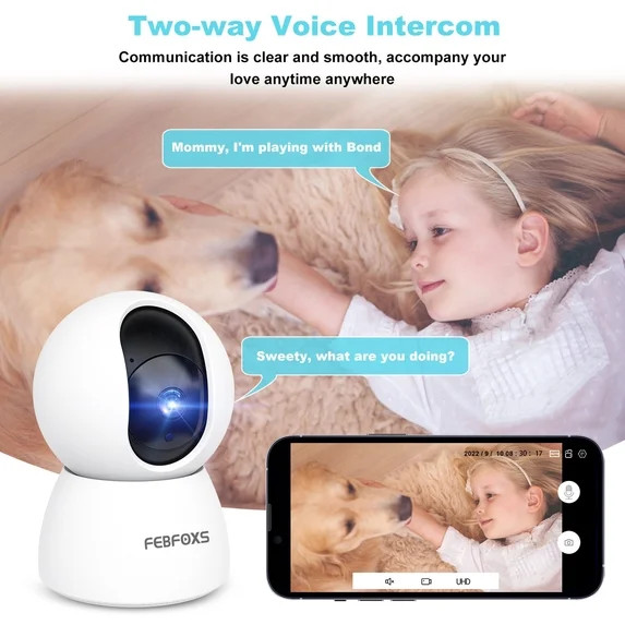 (12 Pack) FEBFOXS 2K Baby Monitor Indoor Security Camera for Home Security gallery