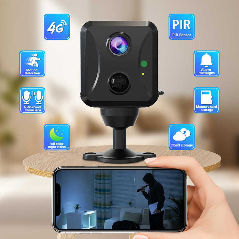 HD 4G LTE MINI Camera Equipped with SIM Card, Wireless Cameras for Home Security gallery