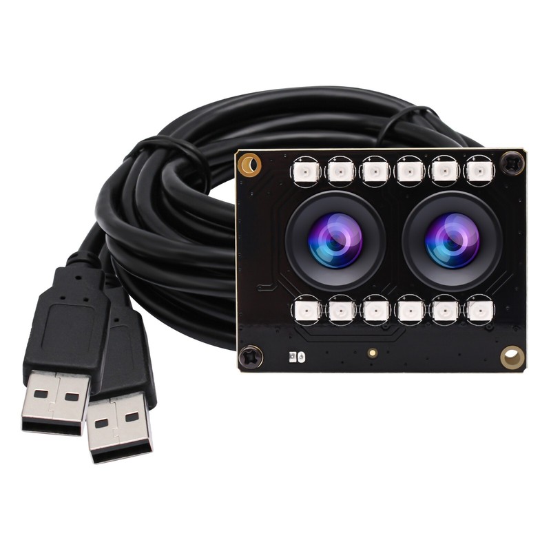Dual Lens USB Camera Module 850nm IR WDR 2MP Webcam for Windows Android Linuxs