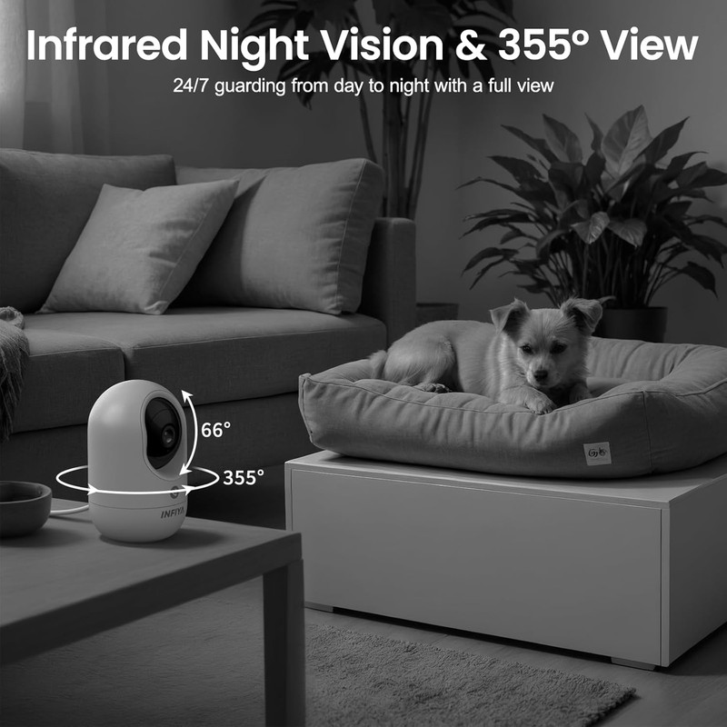 2K Security Camera Indoor-360 Cameras for Home Security and One-Tap Call, Elderl gallery