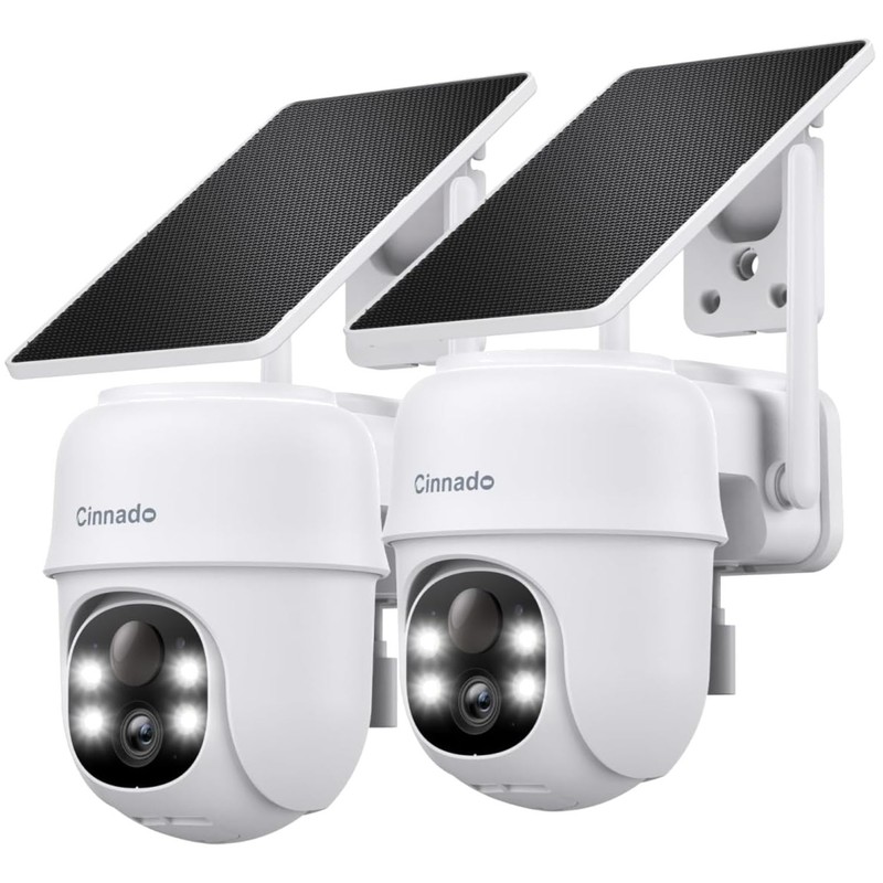2K Resolution Outdoor Cameras with Solar Panel – 360° Vision