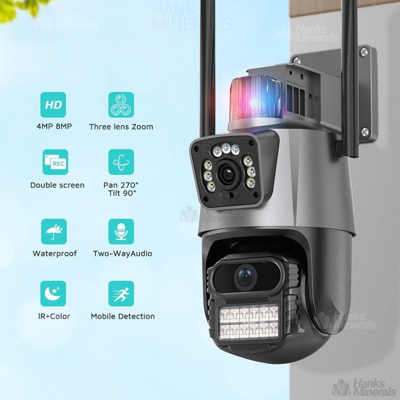 Dual Lens 4K WiFi Security Camera 8X Zoom Outdoor Home Night Vision CCTV PTZ gallery