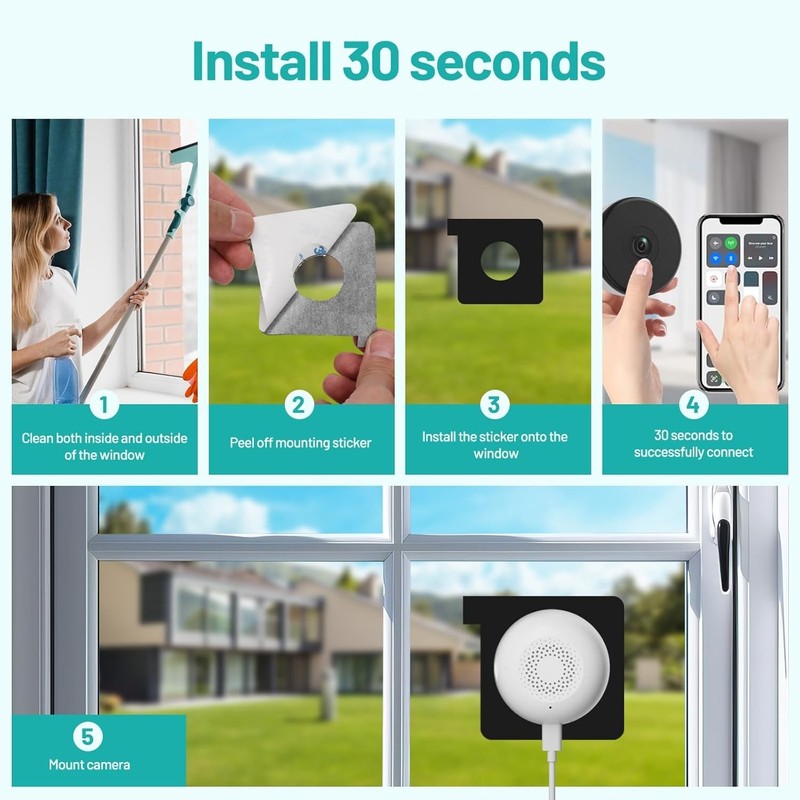 2K Window Camera with Full Color Night Vision & Alexa Support - Home Security gallery
