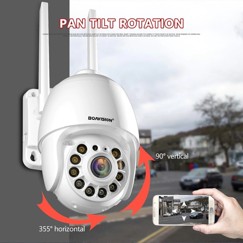 Full Color Night Vision Auto Tracking WiFi 2160P PTZ Dome Camera Outdoor -US Sh gallery